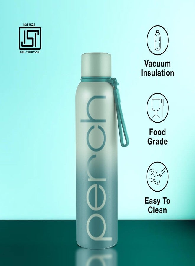 Perch Zion Hot and Cold Steel Water Bottle 720 ml, ISI Certified, Vacuum Insulated | for School, Gym, Office, Home | Leak Proof, BPA-Free | Flask for Kids, Men and Women | Cyan - Image 2